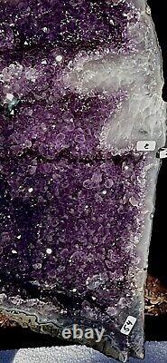 Amethyst Crystal Cathedral, Amethyst Display Piece-custom Steel Stand-29.5 Tall