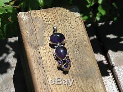 Amethyst Crystal Pendant Set in Sterling Silver 925 Statement Piece