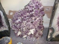 Amethyst display piece with calcite crystals De13