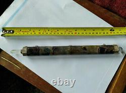 Amethyst flourite one piece octagonal wand with metalwork 30cm length
