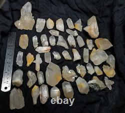Amphibole included Quartz crystals and specimens wholesale lot. Total 46 pieces