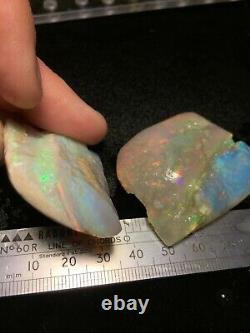 Andamooka Large Rough Jelly Opal Pieces With Crystal Colour Bars