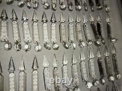 Antique Czech long cut luster spear crystal glass 138 pieces size 3.75 total