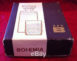 Antique Czechoslovakia Bohemia Crystal Whiskey Decanter 7 Piece Set