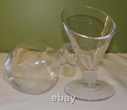 Antique French Crystal Glass Whiskey Wine Liquor 2 piece Bottle RARE