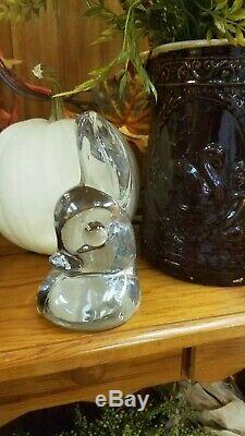 Antique Heisey Crystal Signed Gazelle DOE HEAD Bookend Beautifull Piece