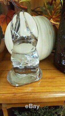 Antique Heisey Crystal Signed Gazelle DOE HEAD Bookend Beautifull Piece