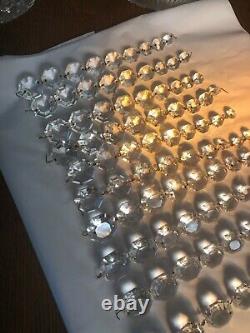 Antique Prisms Vintage Glass Cut Crystal Chandelier Lamp Parts 90 Prism Pieces L