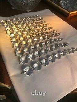 Antique Prisms Vintage Glass Cut Crystal Chandelier Lamp Parts 90 Prism Pieces L