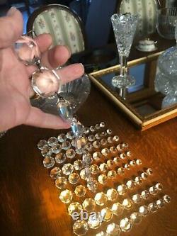 Antique Prisms Vintage Glass Cut Crystal Chandelier Lamp Parts 90 Prism Pieces L