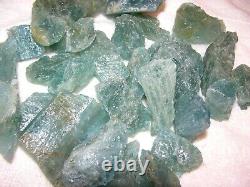 Aquamarine crystal mine rough bigger pieces 1-3 inch Tanzania 200 gram lots