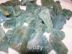 Aquamarine crystal mine rough bigger pieces 1-3 inch Tanzania 200 gram lots