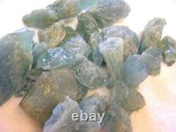 Aquamarine crystal mine rough bigger pieces 1-3 inch Tanzania 200 gram lots