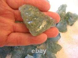 Aquamarine crystal mine rough bigger pieces 1-3 inch Tanzania 200 gram lots