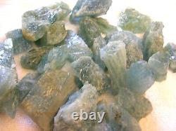 Aquamarine crystal mine rough bigger pieces 1-3 inch Tanzania 200 gram lots