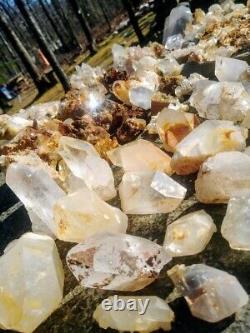 Arkansas Quartz Crystal Cluster Collection Black Phantom Golden Healer 317 piece