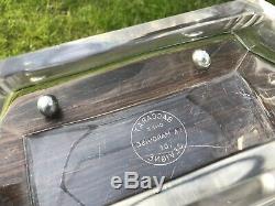 Art Deco Baccarat Crystal Centre Piece. Maccassar Wood. Signed. 1920. Rare