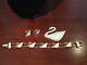 Authentic Swarovski Crystal Vintage Signed Swan Signature 3 Piece Set Pin Bracel
