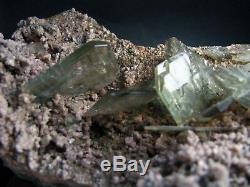 BARITE CLEAR FINE CRYSTALS on RED SANDSTONE MATRIX from PERÚ. MASTER PIECE