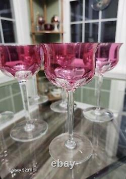 Baccarat Genova Cranberry Overlay Wine Glasses