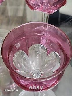 Baccarat Genova Cranberry Overlay Wine Glasses