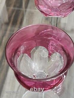 Baccarat Genova Cranberry Overlay Wine Glasses