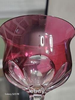 Baccarat Genova Cranberry Overlay Wine Glasses