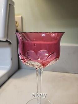 Baccarat Genova Cranberry Overlay Wine Glasses