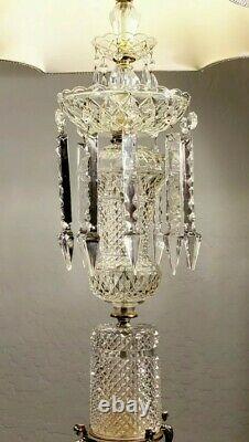 Baccarat Style Hollywood Regency Fine Crystal Table Lamp 100% Complete Piece