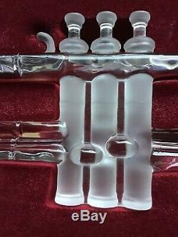 Beautiful Crystal Trumpet Royales De Champagne Art Piece Mint Box France Music