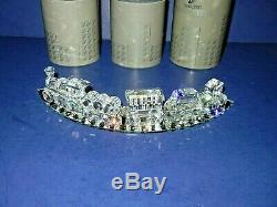 Beautiful Swarovski Silver Crystal 5 Piece Choo Choo Train With Track Mirror