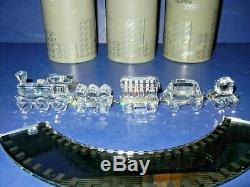 Beautiful Swarovski Silver Crystal 5 Piece Choo Choo Train With Track Mirror