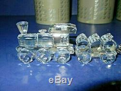 Beautiful Swarovski Silver Crystal 5 Piece Choo Choo Train With Track Mirror