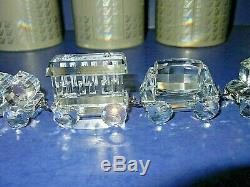 Beautiful Swarovski Silver Crystal 5 Piece Choo Choo Train With Track Mirror