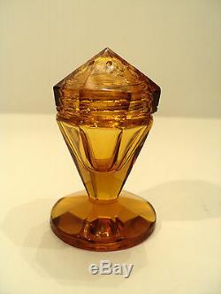Beautiful Vintage Amber Cut Crystal Art Deco Salt / Pepper Shakers (10 Pieces)