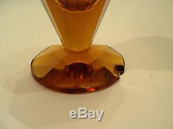 Beautiful Vintage Amber Cut Crystal Art Deco Salt / Pepper Shakers (10 Pieces)