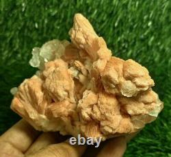 Beautiful piece of red stilbite with apophyllite crystal mineral specimen 1545