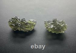 Besednice Moldavite 2 Piece Lot Small Crystals 7.74gr/38.7ct Tektites