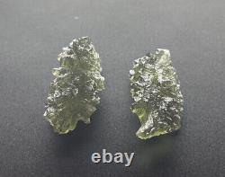 Besednice Moldavite Crystals 2-Piece Lot 6.00grams Total 30ct Regular Grade