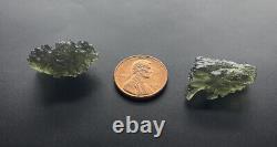Besednice Moldavite Crystals 2-Piece Lot 6.00grams Total 30ct Regular Grade