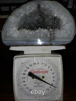 Big 8 1/4inch Prestine White Quartz Crystal Geode Miner Figurines Stunning Piece