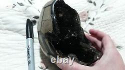 Black Crystals Geode Septarian Statement Piece