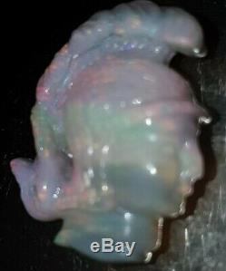 Black Opal Carving, 20cts stunning colourful natural australian large piece