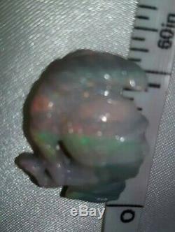 Black Opal Carving, 20cts stunning colourful natural australian large piece