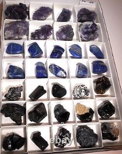 Black Tourmaline Erongo Lapis Lazuli Tumbles Purple Fluorite Wholesale 33 Pieces