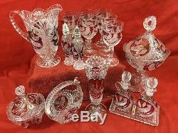 Bleikristall HOFBAUER Byrdes Collection Ruby Lead Crystal Pieces Germany