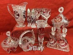 Bleikristall HOFBAUER Byrdes Collection Ruby Lead Crystal Pieces Germany
