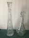 Block Crystal Decanter Coil Pattern Clear Barware Cut Spiral Around Piece Large