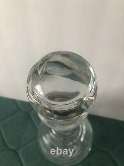 Block Crystal Decanter Coil pattern Clear Barware Cut Spiral Around Piece Large