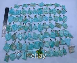 Blue Aragonite Necklace With Gilet 80 Pieces